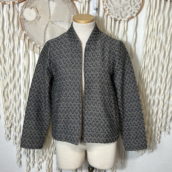 Eileen Fisher Zip Front Cotton Blend Jacket Size XS - Picture 2 of 7